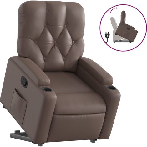 Maison Exclusive - Relaxsessel mit Aufstehhilfe Braun Kunstleder