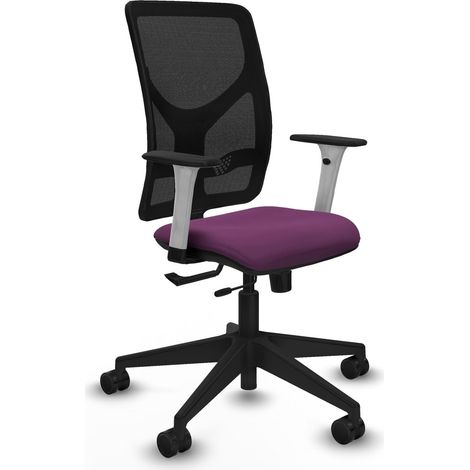 Chaise de bureau piqueras y crespo Motilla noir similicuir bras blancs (1/2)