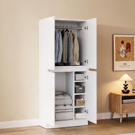 Commode coloris blanc en bois 70 x 40 x 170 cm (1/5)