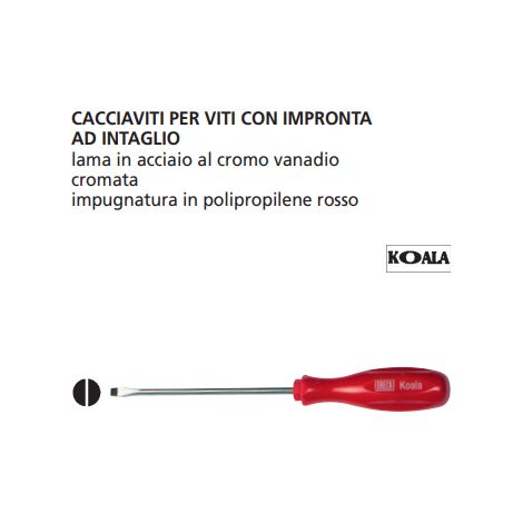 ORECA-CACCIAVITE PER VITI CON IMPRONTA AD INTAGLIO mm 6,5X150 IN ACCIAIO CROMO VANADIO