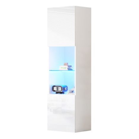 Vitrine blanche brillante 45x35x160 cm en verre vitrines indépendantes armoires