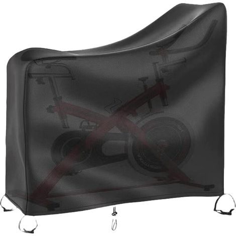 Housse de vélo imperméable, housse de vélo en tissu Oxford noir 210D pour vélos d'exercice ou vélos de spinning. (1/5)