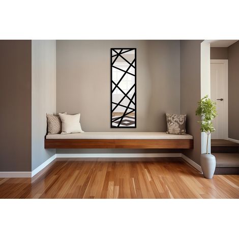 Miroir incassable en PVC haute densité modèle ARTIC couleur noir dimension 45x140 cm - Dimension : 45x140 cm (1/4)
