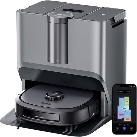 Eureka J20 Robot Aspirapolvere Lavapavimenti con Mappatura, del Mocio Cingolato 8000Pa, Rilevamento Ostacoli 3D, Autopulente Stazione 45°C Asciugatura Aria Calda, 6000mAh,Controllo Vocale/Google/Alexa (1/5)