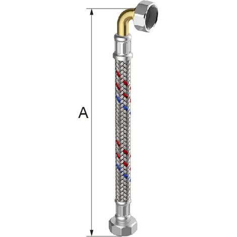 Flamco Tubo flexible Meiflex MS-Ans. S/H/K 1/2 pulgada IG x 1/2" codo, 1000 mm, M5715.1704.100