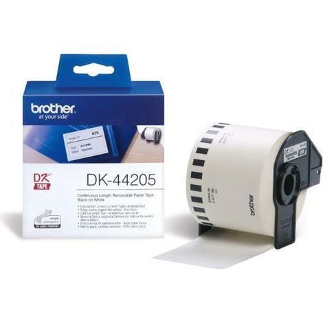 Etiquetas para Impresora Brother DK-44205 62 mm x 15,24 m Blanco Negro/Blanco (2 Unidades)