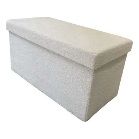 Domo Mea Pouf Pieghevole Contenitore Teddy Bianco - 76x38x38 cm