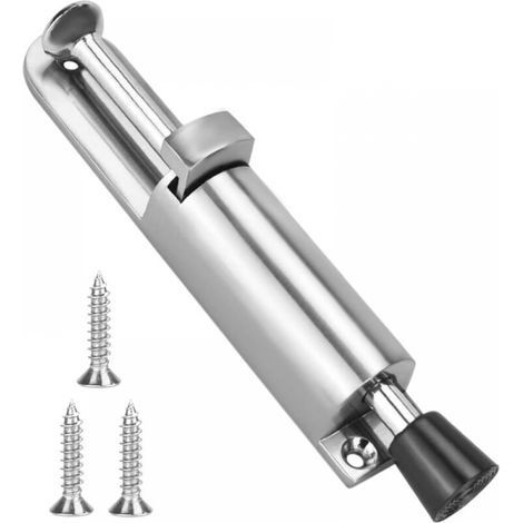 Butée de porte réglable, butée de porte à ressort avec vis, butée de porte au sol, butée de porte au sol en alliage de zinc, adaptée à une utilisation intérieure et extérieure [2 pièces] (1/5)