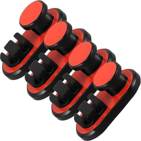 4 Pièces Organisateur de Câble pour Espace Travail et Tableau Bord Voiture Adhésif en Plastique Orange avec Design Moderne D'alimentation Pc -
