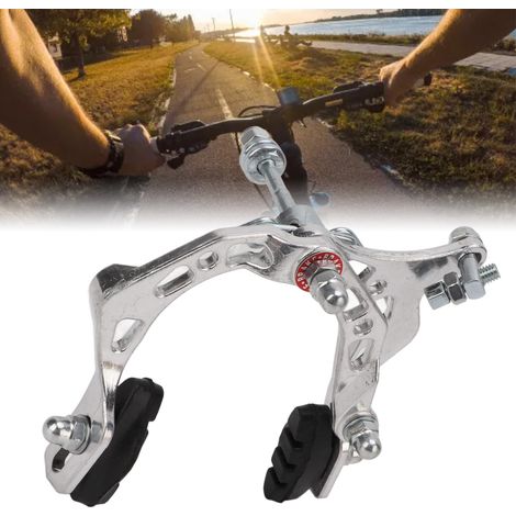 Étriers de freins de vélo en alliage d'aluminium, haute résistance, stables et durables, adaptés aux motos et aux VTT, couleur argent. (1/5)