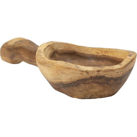 Svuotatasche a cucchiaio Spoon in teak riciclato 36x16x8 cm — pezzo unico (1/5)