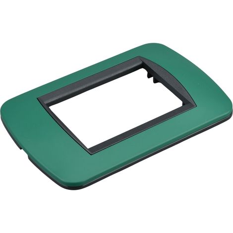 Placca Plastica Ovale MBL 3 Moduli/Posti Compatibile Bticino Living 17 Colori Disponibili (Verde)
