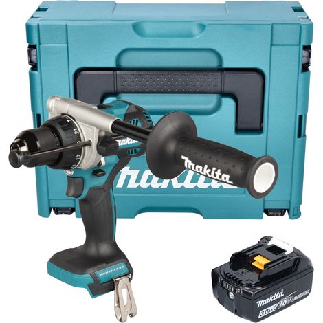 Taladro atornillador de impacto a batería Makita DHP 492 F1J 18 V 141 Nm sin escobillas + 1 batería de 3,0 Ah + Makpac - sin cargador