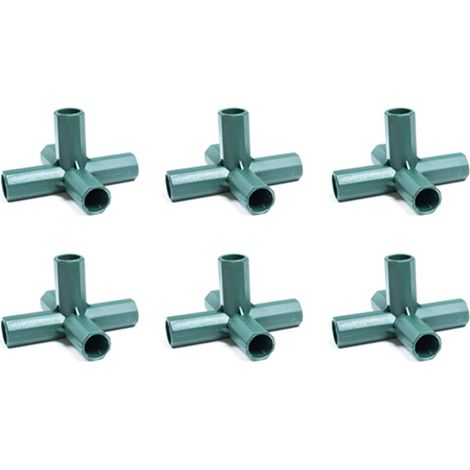 Connecteur de Poteau PP 16mm Vert pour Palissage Tomate/Cucurbitacées - Structure Solide 6 Pièces (1/5)