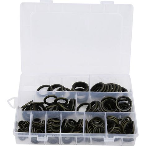 Kit de 180 joints et rondelles pour vis de vidange d'huile M6-M24 avec bague d'étanchéité collée (1/5)