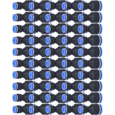 50 raccords réducteurs pneumatiques droits à insertion pour tube d'air P10-6 (1/5)