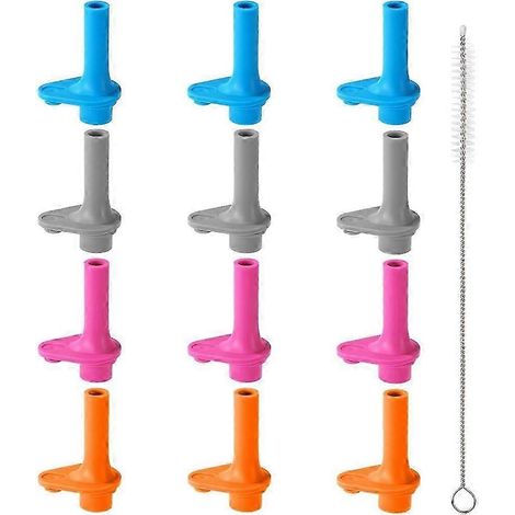 Lot de 12 valves de morsure pour gobelet Zak, embout buccal en silicone avec goupillon de nettoyage, couvercle de gobelet à paille anti-fuite, accessoires et pièces détachées pour gobelet de 44 cl (15 (1/5)