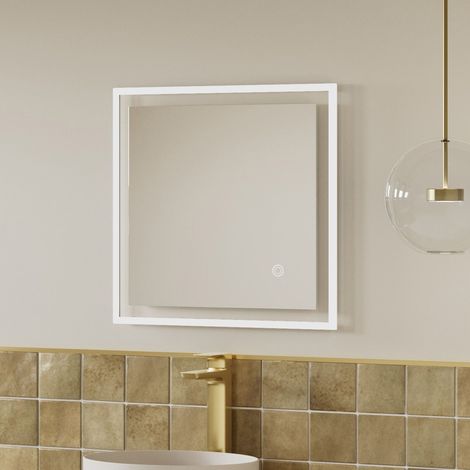 Signature Leonardo Square Back-Lit LED Bathroom Mirror with Demister Pad 500mm H x 500mm W (1/5)