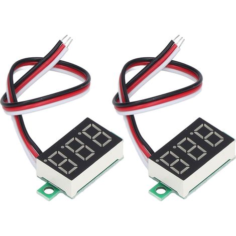 Deux voltmètres numériques à 3 fils, affichage LED vert de 0,36 pouce, CC 0,00 V-30,0 V. (1/5)