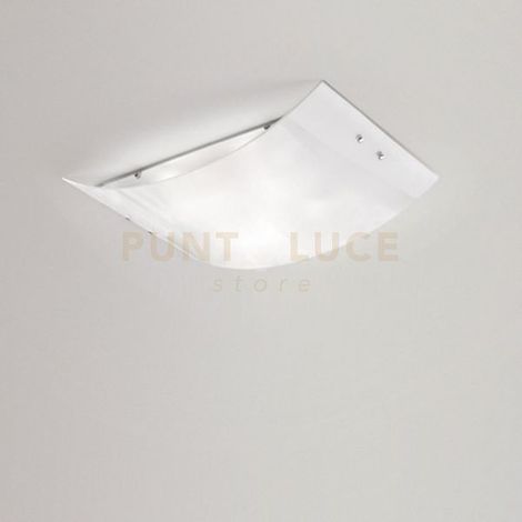 MICHELA P/M METALLO E VETRO BIANCO FINITURA CROMO 2 LUCI ATTACCO E27 45CM