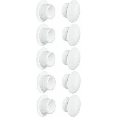 10x bouchon blanc diamètre d = 8mm x D = 10mm capuchon protection meuble cache trou vis (1/5)