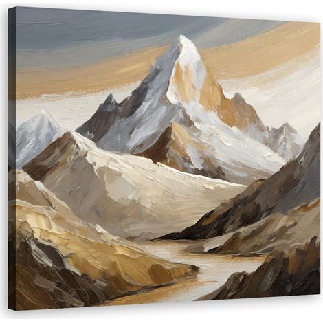 Tableau déco Montagnes Paysage peint 40x40 (1/5)