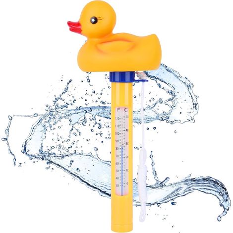 Termómetro para piscina, termómetro flotante, termómetro flotante para piscina, termómetro para piscina con cuerda, lecturas precisas y sencillas de la temperatura del agua para spas y acuarios (Duck) (1/4)