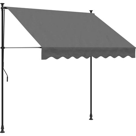 Retractable Awning Anthracite 200x150 cm Fabric and Steel vidaXL