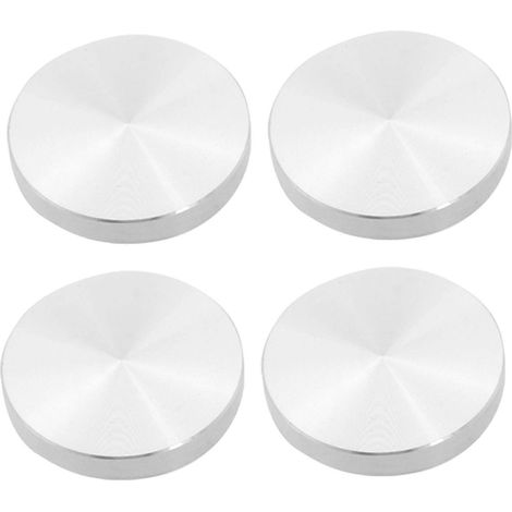 4 pieds de table adaptateurs pour plaque de verre, aluminium, ronds, 50 x 8 mm, argent (1/3)