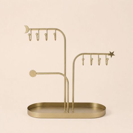 Porte bijoux en métal doré 27cm (1/4)