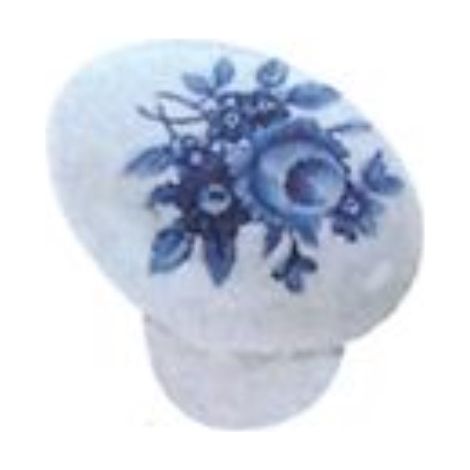 POMOLO PORCELLANA OVALE FIORE BLU