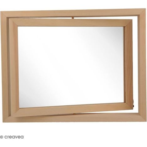Cadre en bois pivotant - Décoratif - 18 x 22 cm - Marron - Rectangulaire - Contemporain