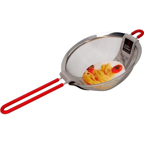 Scolapasta in acciaio inox con manico in silicone 20 cm