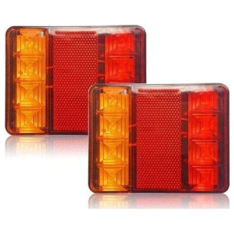 FENOPLASTICAÉclairage et réflecteurs pour remorque, 2 Pièces 12 V LED Feux Arriere, Feux Arrières Multifonctionnel pour Tracteur Camion Remorque (1/4)
