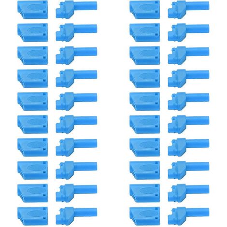 20 boîtiers de sécurité isolés pour fiches bananes de 4 mm (réf. 22.160), bleus, pour connecteurs RC.