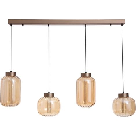Suspension design Lille avec verre ambré - 84510-4AM