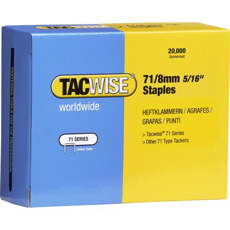 Tacwise Type 71 - Punti metallici da 8 mm (confezione da 20000)