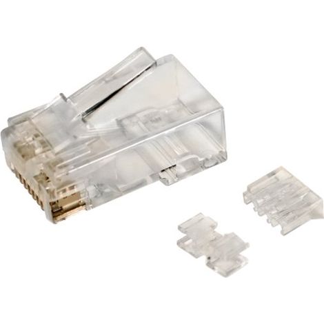 Conector RJ45 macho UTP Cat 6A con contactos dorados (1/2)