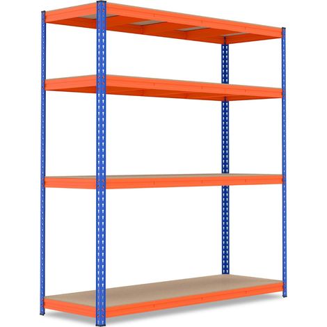 Scaffale in metallo a 4 ripiani 181 x 61 x 203 cm stoccaggio flessibile robustezza ottimale design moderno in metallo arancione 200019168