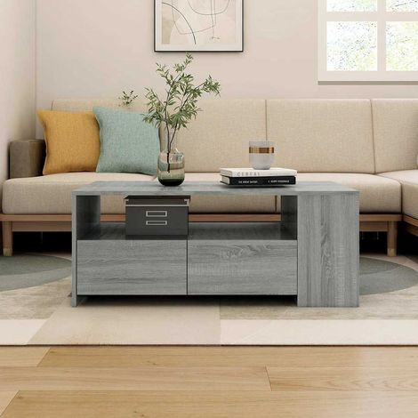 vidaXL Coffee Table Grey Sonoma 102x55x42 cm Engineered Wood (1/5)