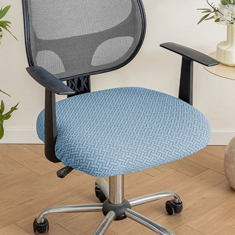 2 teilige Stretch Stuhlhussen für Bürostühle, Jacquard Gewebe, Kissenbezug für Computerstühle, mit Gurten, waschbar, zur Dekoration in Esszimmer, (1/5)