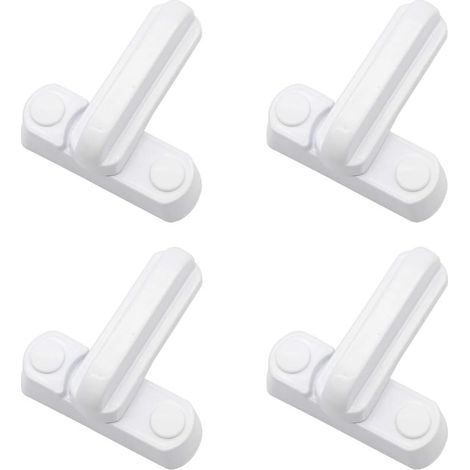 4PCS Sash Jammer Serrure de Fenêtre en Métal Blanc Verrou de Securite Porte Sécurité Domestique Remplacement Pour Divers Porte et Fenêtre et Sécurité de la Maison UPVC/PVC