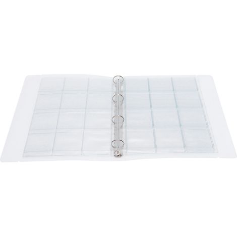 Transparent Binder Photo Organizer Badge Storage Book Perforated Ring Collection Folder 6 Pages(Shell 12 Hole Inner Page ) (1/5)