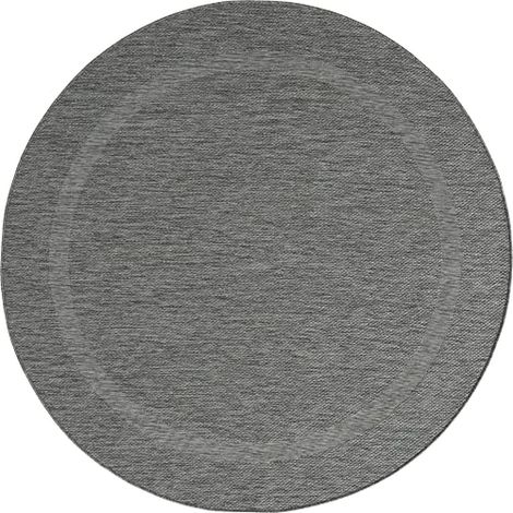 Tapis Intérieur Et Extérieur Balcon Terrasse Tapis Cuisine, Toile Plate, 160 cm, Rond, Anthracite (1/2)