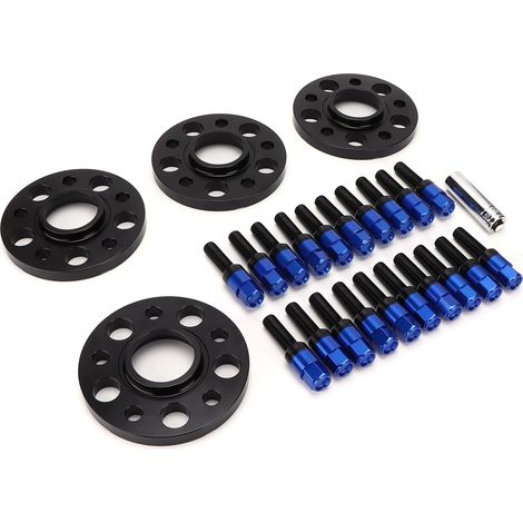 Kit d'entretoises de roue 4 pièces 15 mm M14x1,5 modèle de boulon ‑ 5 x 112 mm de remplacement pour ALLROAD 2013 ‑ 2020 bleu (1/5)