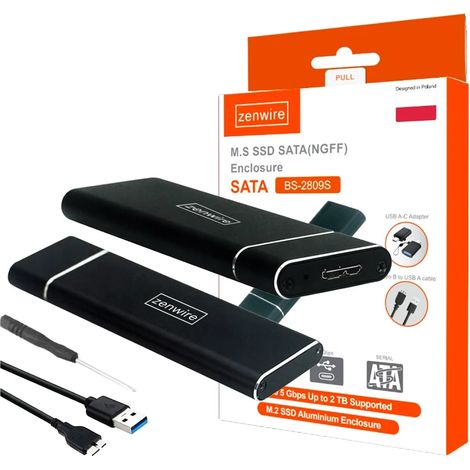 Box esterno SSD m.2 USB 3.0 NGFF m2 SATA Zenwire BS-2809S