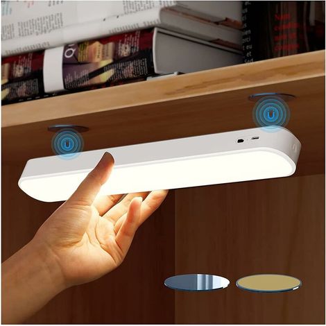 Lampe de placard à LED,lampes de dessous d'armoire à gradation, lampes à coller sans fil, barre d'éclairage de nuit magnétique avec batterie rechargeable (1/5)