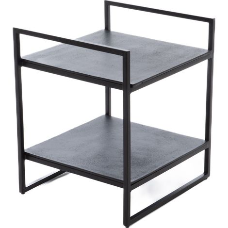 Amadeus - Bout de canapé 2 niveaux en métal noir L42 cm (1/2)