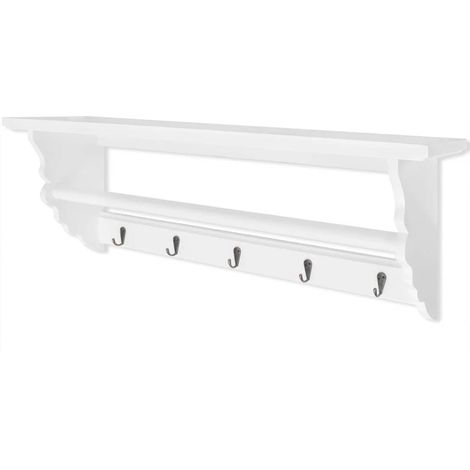 vidaXL Perchero estilo barroco MDF blanco (1/5)
