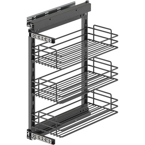 Emuca Auszugswagen TitanteStar mit Schließautomatik, Modul 300mm, Stahl, Anthrazitgrau (1/5)